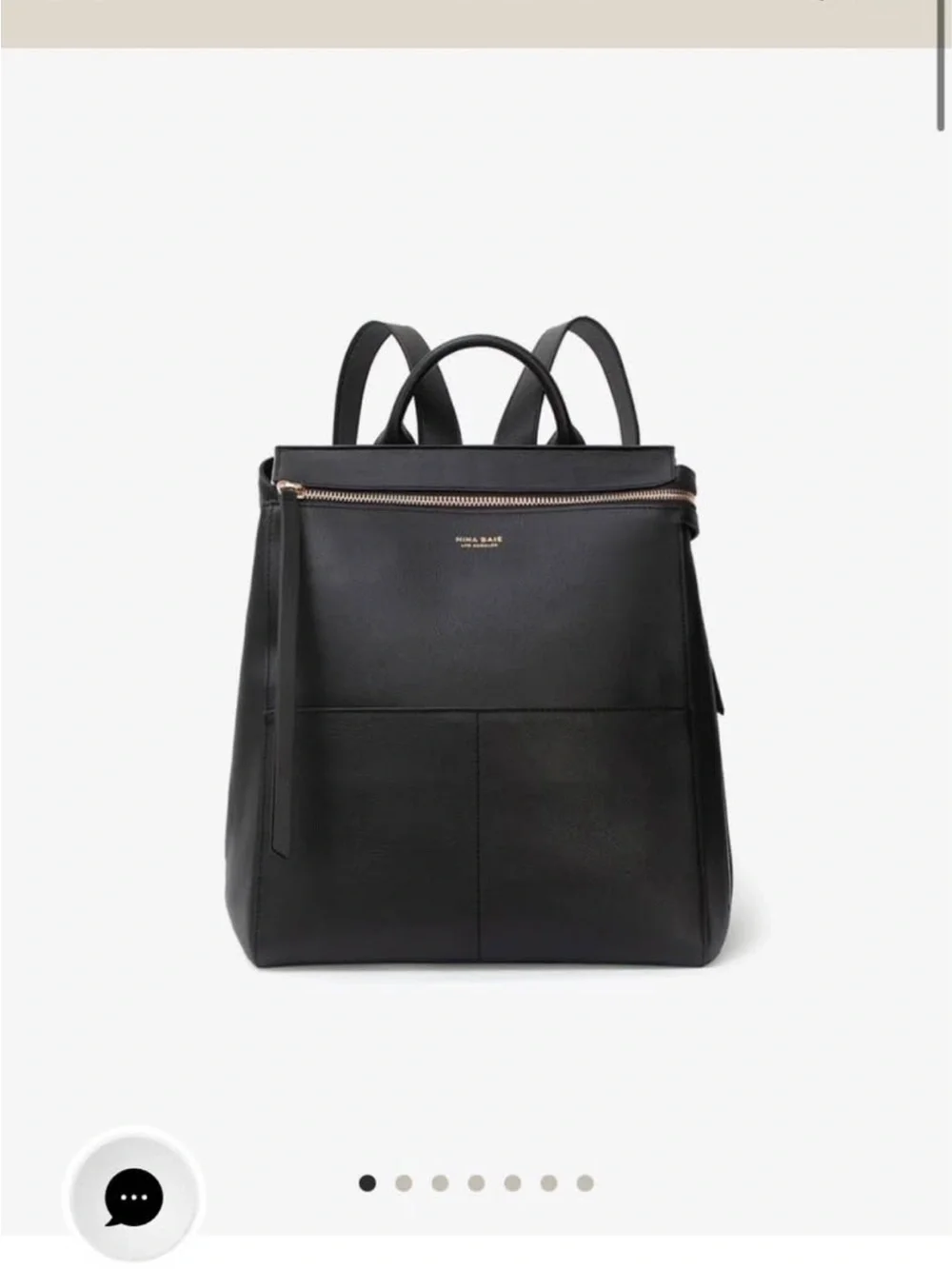 Mina Baie Black Leather Baby Backpack